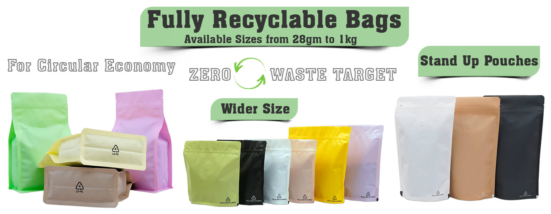 Fully recyclable bags